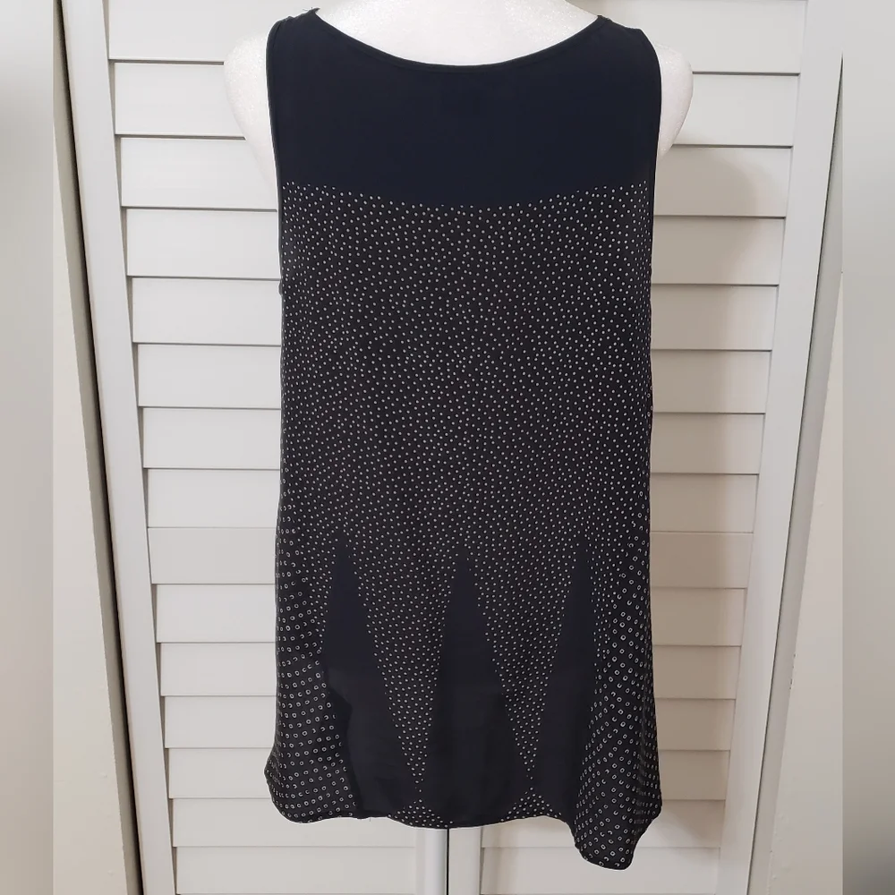 French Connection Women's Black and Tan Silk Sleevless Top Size 8 - Picture 6 of 13
